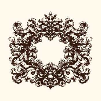 Vintage Baroque Victorian Frames with Ribbons 28xAI