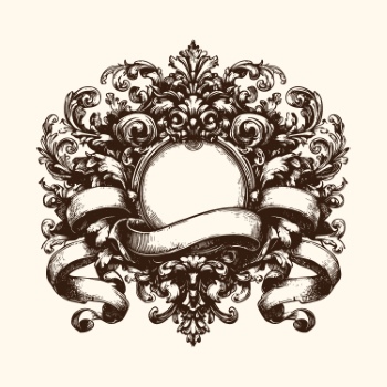 Vintage Baroque Victorian Frames with Ribbons 28xAI