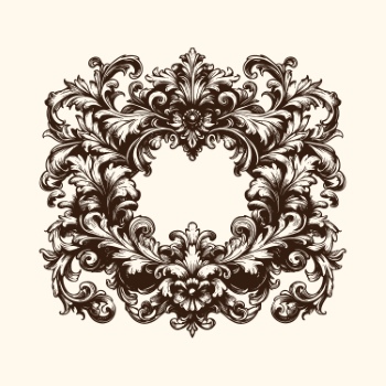 Vintage Baroque Victorian Frames with Ribbons 28xAI