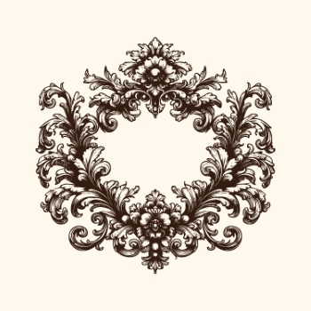 Vintage Baroque Victorian Frames with Ribbons 28xAI