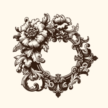 Vintage Baroque Victorian Frames with Ribbons 28xAI