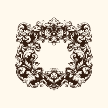 Vintage Baroque Victorian Frames with Ribbons 28xAI