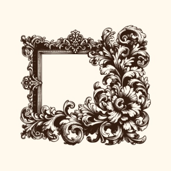 Vintage Baroque Victorian Frames with Ribbons 28xAI