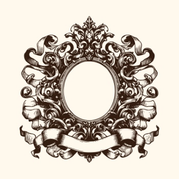 Vintage Baroque Victorian Frames with Ribbons 28xAI