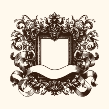 Vintage Baroque Victorian Frames with Ribbons 28xAI