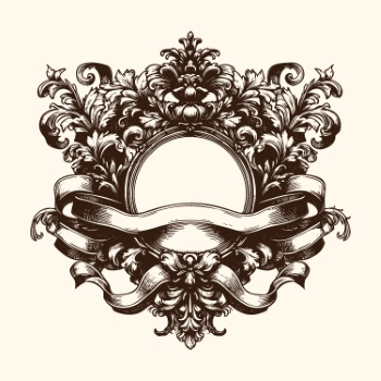 Vintage Baroque Victorian Frames with Ribbons 28xAI