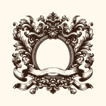 Vintage Baroque Victorian Frames with Ribbons 28xAI