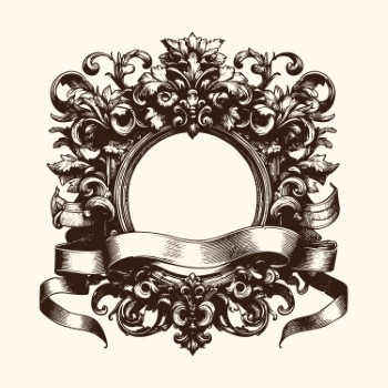 Vintage Baroque Victorian Frames with Ribbons 28xAI