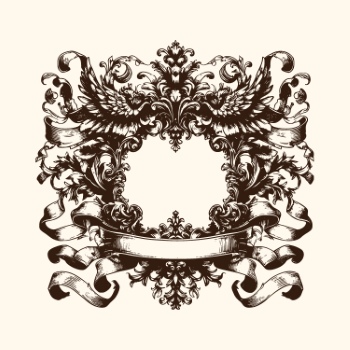 Vintage Baroque Victorian Frames with Ribbons 28xAI