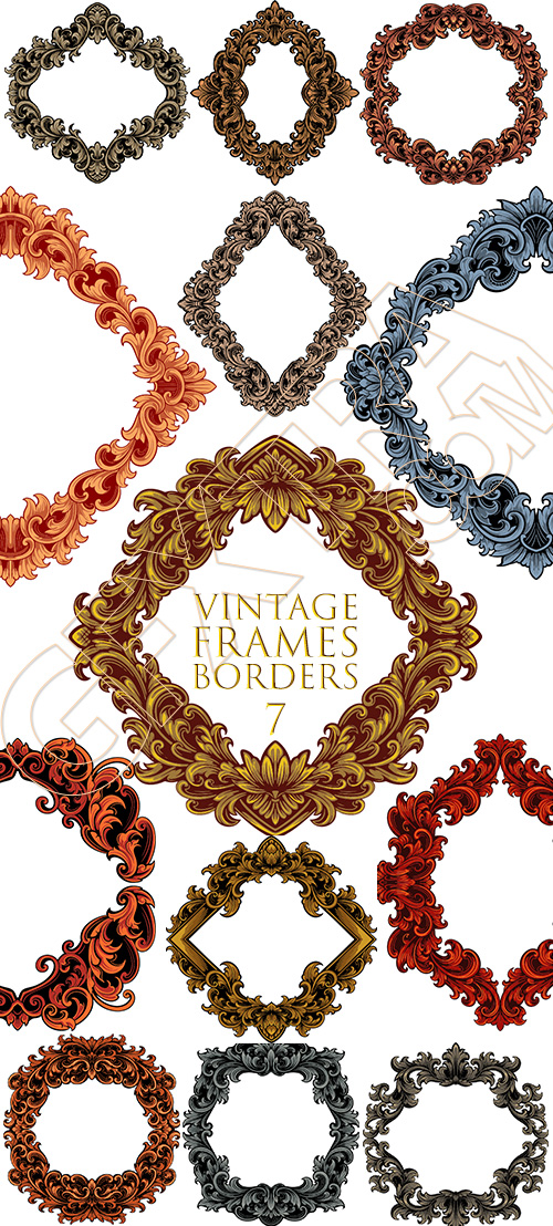 Vintage Frames & Borders #7, 27xAI