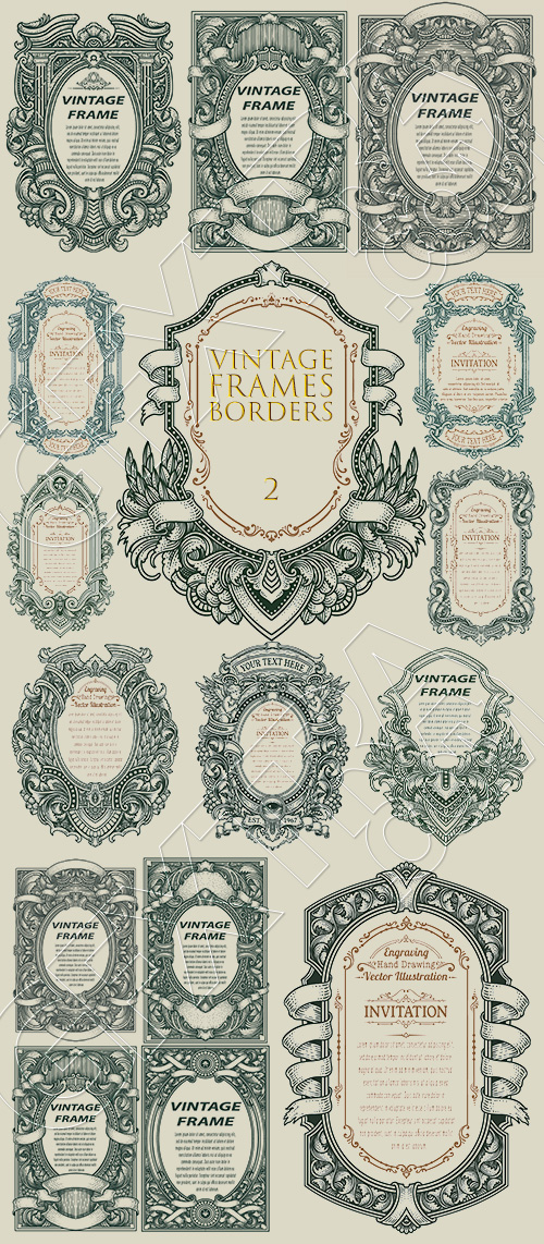 Vintage Frames & Borders #2, 29xAI