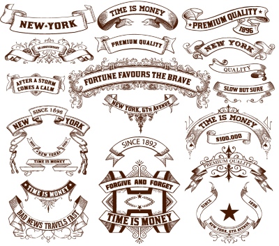 Vintage Typographic Ornamental Design Elements #2, 25xAI