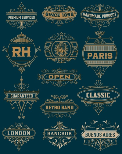 Vintage Typographic Ornamental Design Elements #3, 29xAI