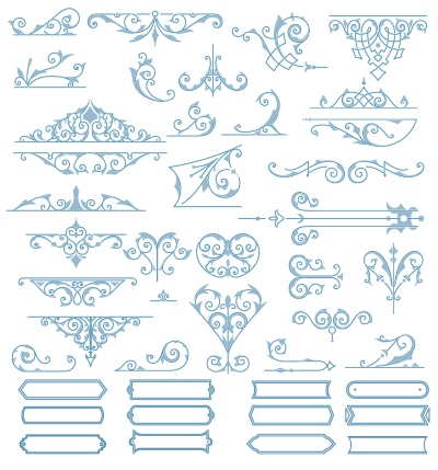 Vintage Typographic Ornamental Design Elements #3, 29xAI