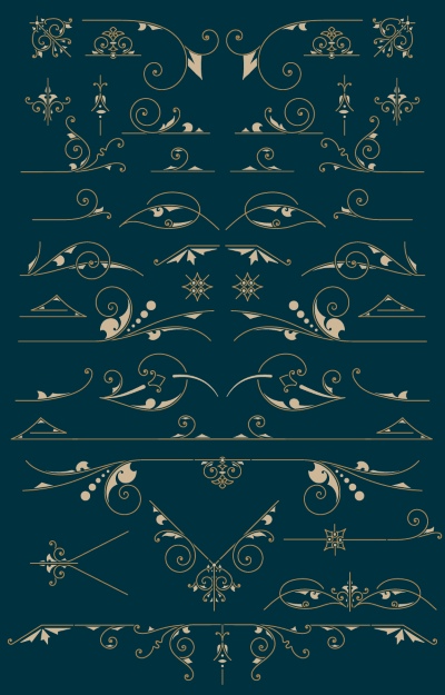 Vintage Typographic Ornamental Design Elements #3, 29xAI