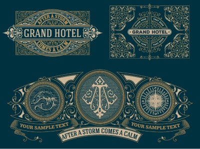 Vintage Typographic Ornamental Design Elements #3, 29xAI