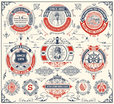 Vintage Typographic Ornamental Design Elements #3, 29xAI