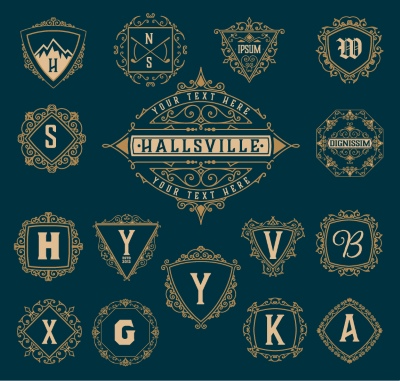 Vintage Typographic Ornamental Design Elements #3, 29xAI