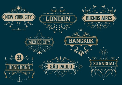 Vintage Typographic Ornamental Design Elements #3, 29xAI