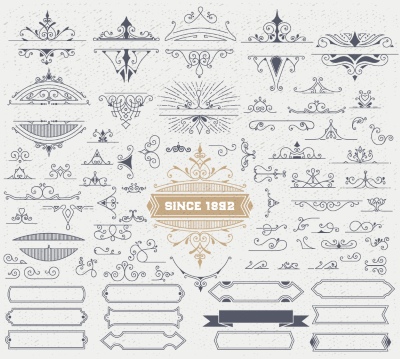 Vintage Typographic Ornamental Design Elements #3, 29xAI