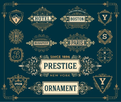 Vintage Typographic Ornamental Design Elements #3, 29xAI