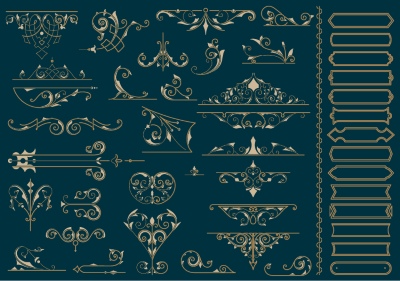 Vintage Typographic Ornamental Design Elements #3, 29xAI