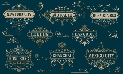 Vintage Typographic Ornamental Design Elements #3, 29xAI