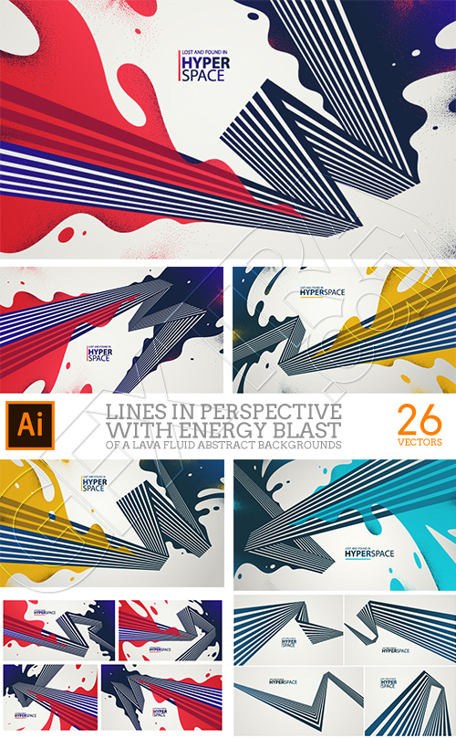 Lines in Perspective with Energy Blast of a Lava Fluid 26xAI