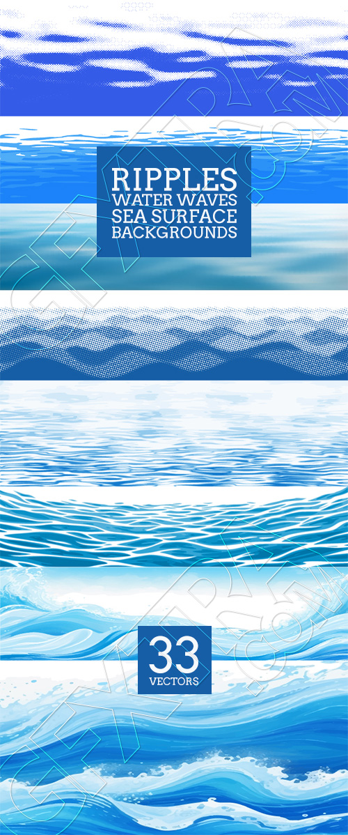 Ripples, Water Waves & Sea Surface Backgrounds 33xAI