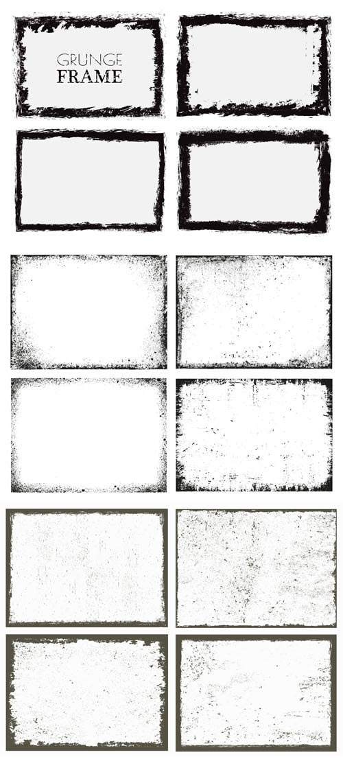 22 Grunge Frames 6xEPS