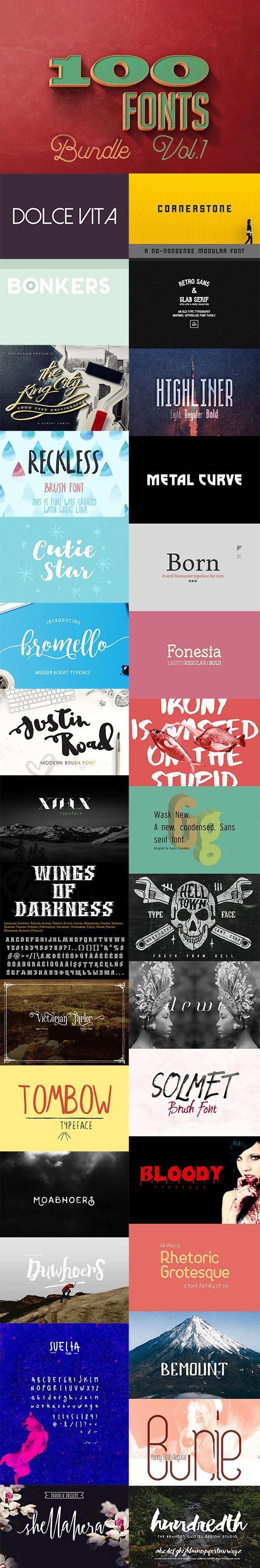 100 Fonts Bundle Vol.1