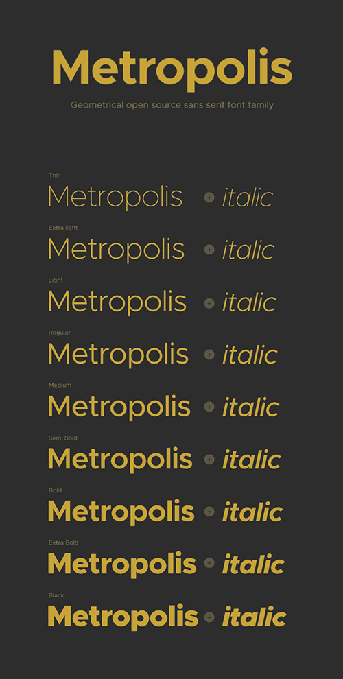 Metropolis Font Family 18xOTF