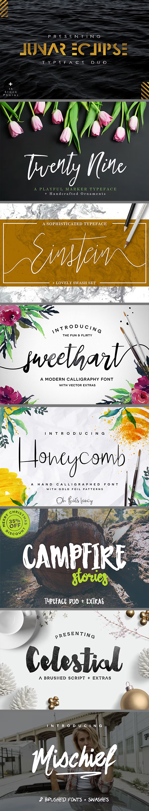 Jumbozilla Font Bundle 17 Type, 48 Fonts 1073810