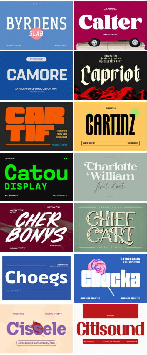 Maulana Sans Serif Script Bundle 214 Typefaces, 329 Fonts
