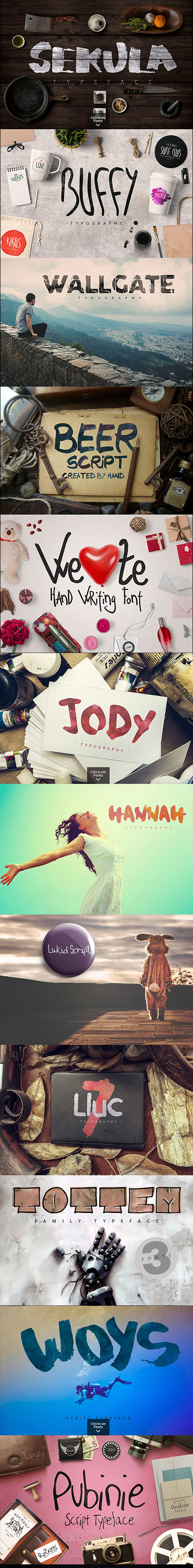 25 Fonts Bundle + Extras 467076