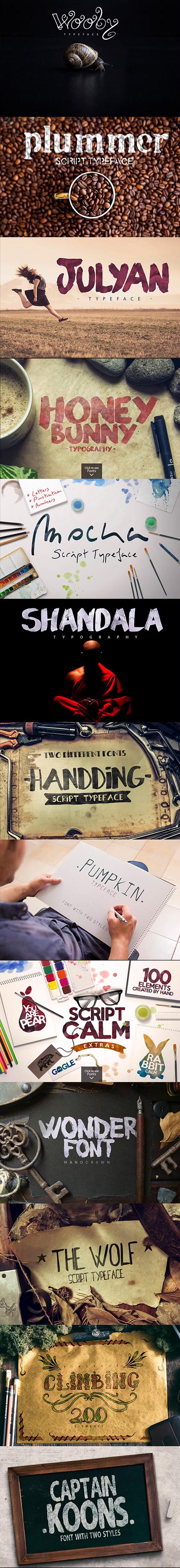 25 Fonts Bundle + Extras 467076