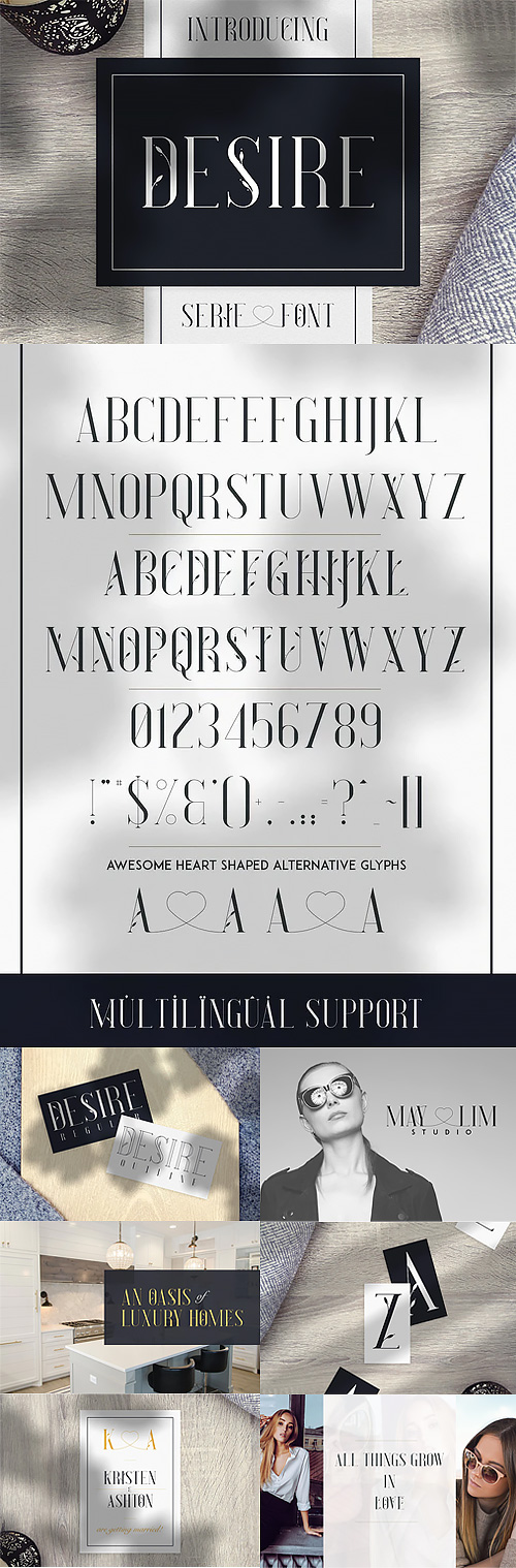 Desire - Luxury Serif Font 2xOTF 3200655