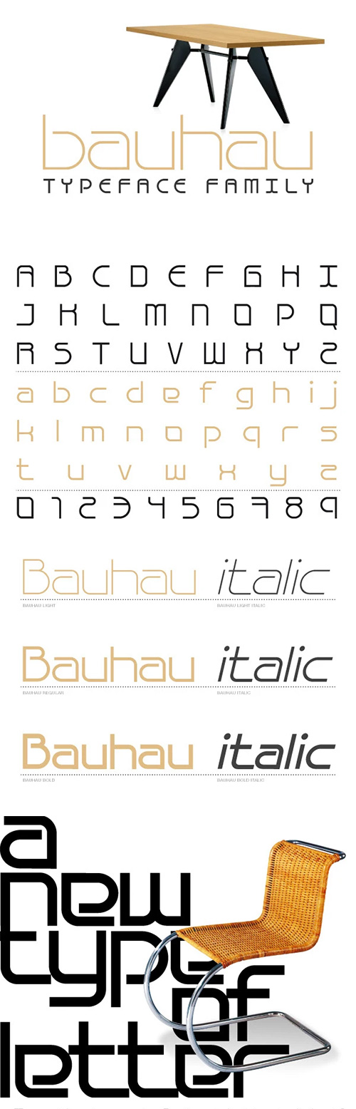 Bauhau Font Family 6xOTF Bauhau Font Family 6xOTF