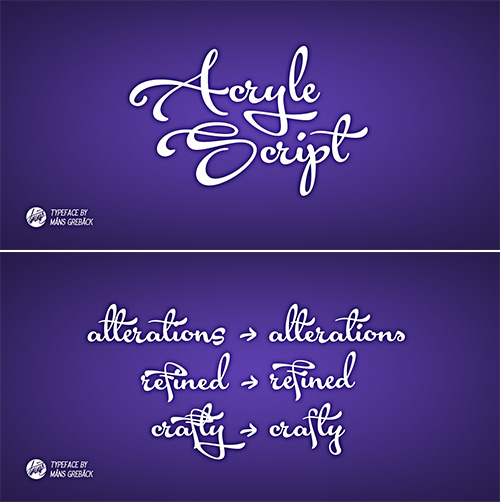 Acryle Script Font for $59 Acryle Script Font for $59