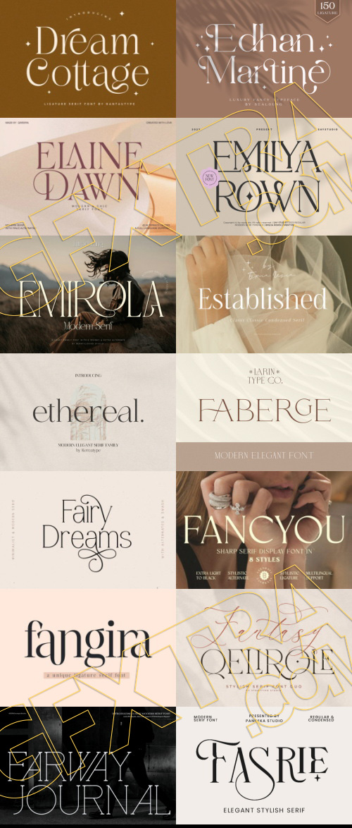 Elegant Modern Light Fonts Bundle 422 Typefaces