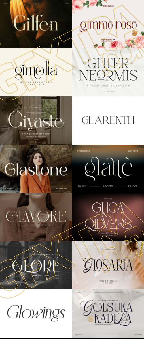 Elegant Modern Light Fonts Bundle 422 Typefaces