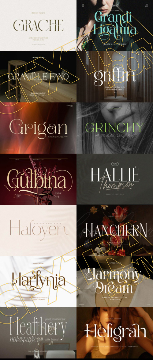 Elegant Modern Light Fonts Bundle 422 Typefaces