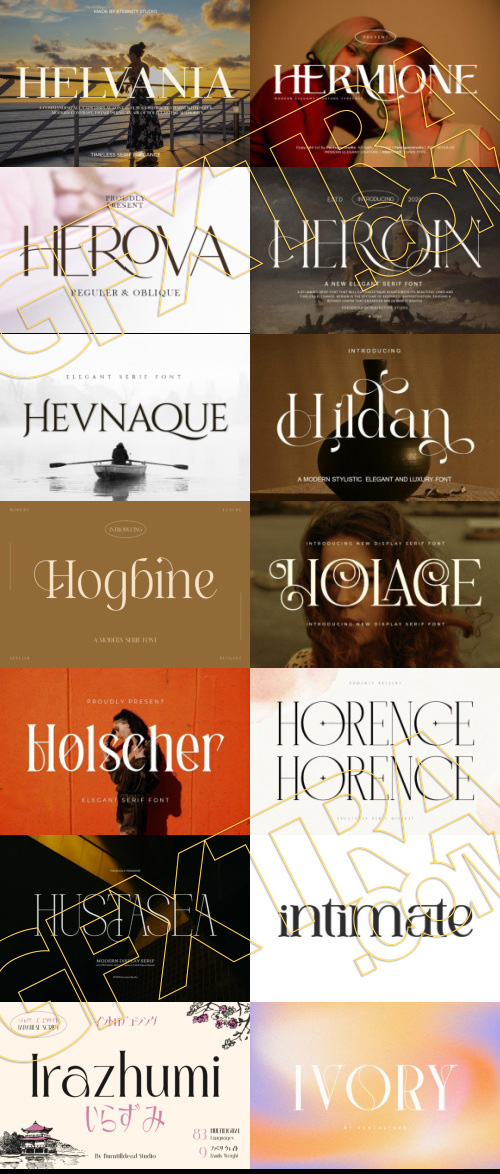 Elegant Modern Light Fonts Bundle 422 Typefaces