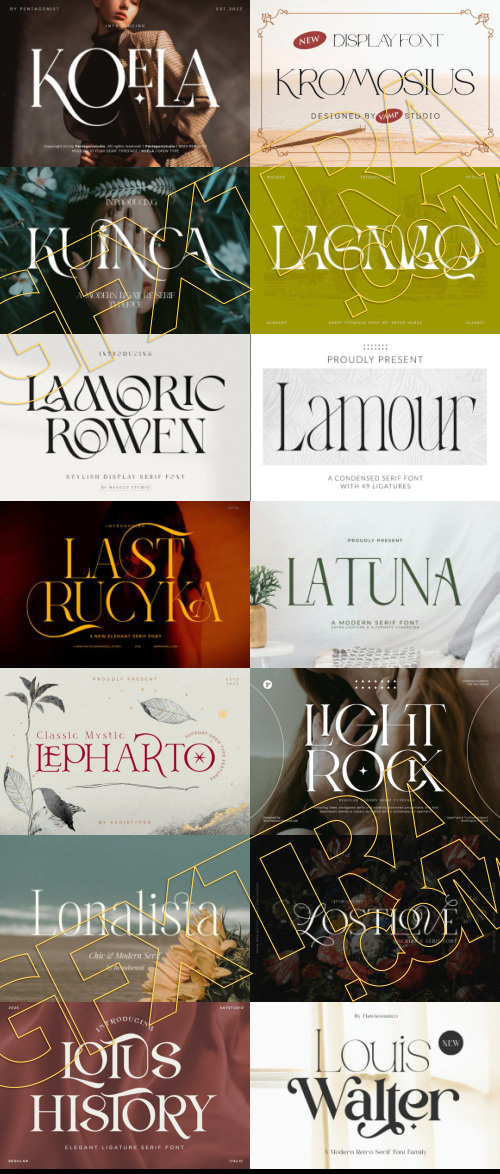 Elegant Modern Light Fonts Bundle 422 Typefaces