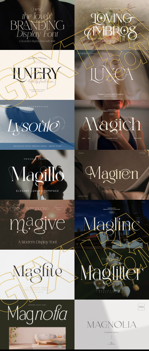 Elegant Modern Light Fonts Bundle 422 Typefaces