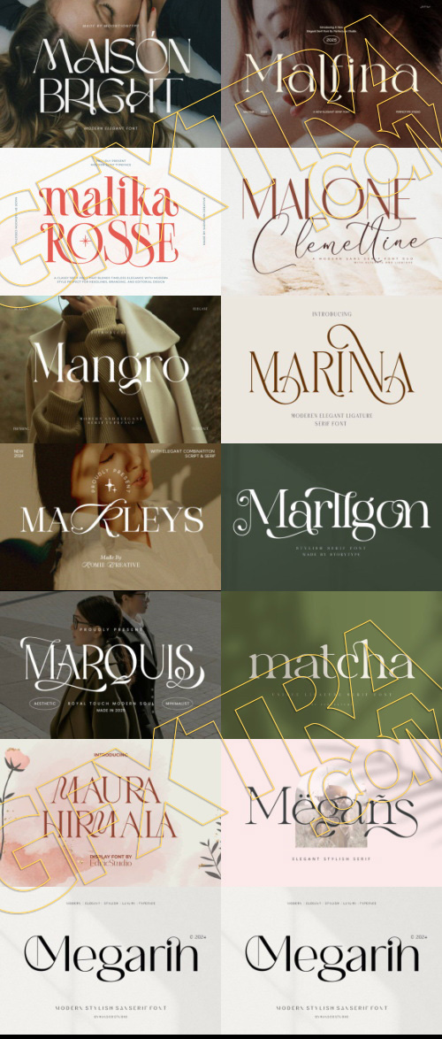 Elegant Modern Light Fonts Bundle 422 Typefaces