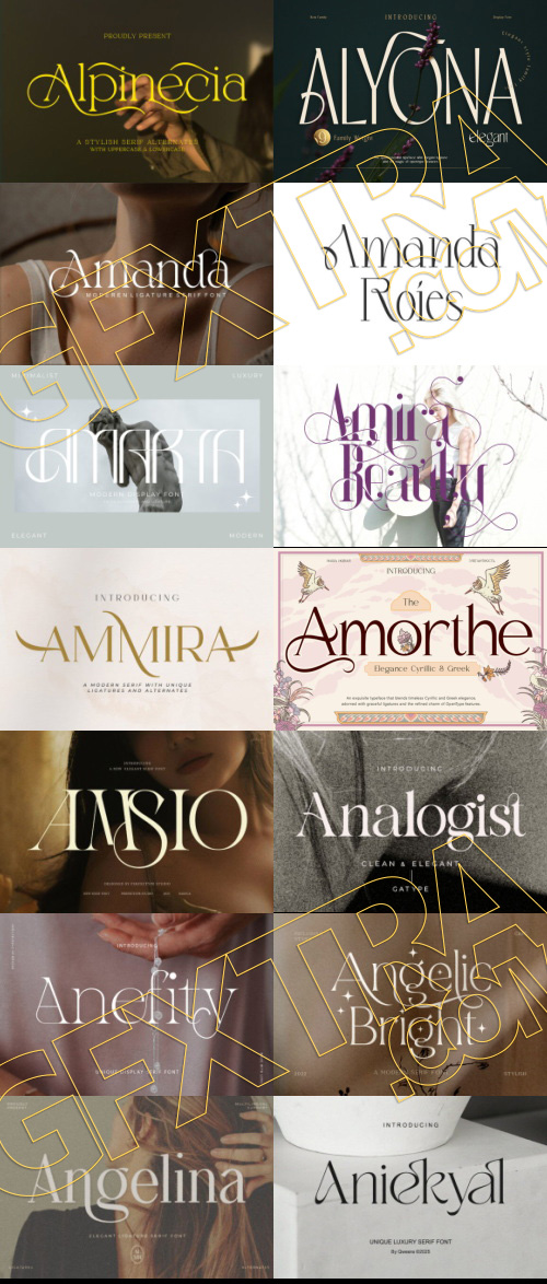 Elegant Modern Light Fonts Bundle 422 Typefaces