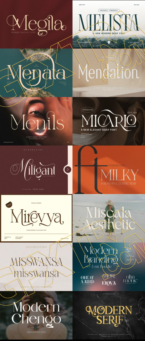 Elegant Modern Light Fonts Bundle 422 Typefaces