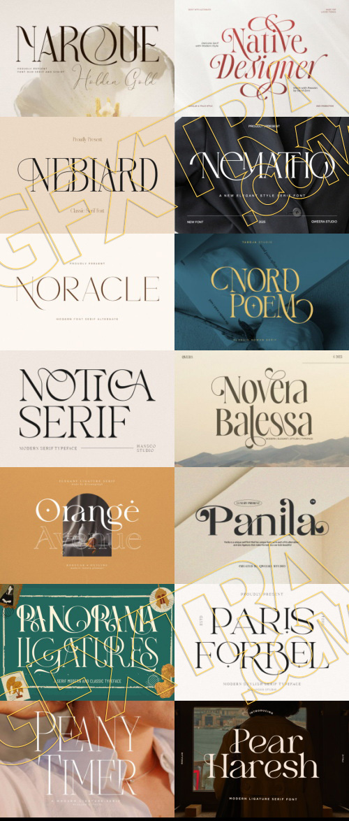 Elegant Modern Light Fonts Bundle 422 Typefaces