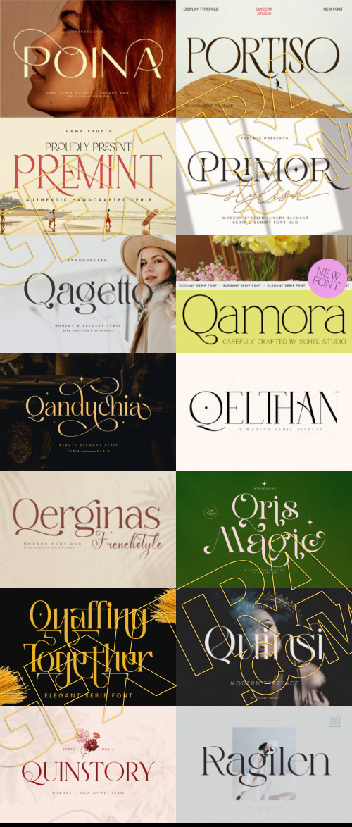 Elegant Modern Light Fonts Bundle 422 Typefaces